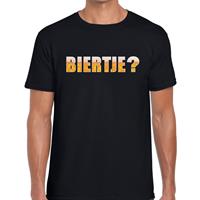 Bellatio Decorations BIERTJE tekst t-shirt zwart heren -