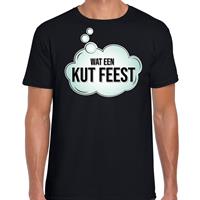 Bellatio Decorations Wat een kut feest fun tekst t-shirt / shirt zwart voor dames