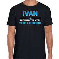 Bellatio Decorations Naam cadeau t-shirt Ivan - the legend zwart voor heren