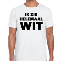 Bellatio Decorations Ik zie helemaal wit tekst t-shirt wit heren -