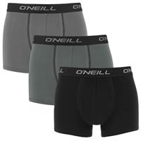 O'Neill Heren boxershorts trunks 900003 effen grijs/zwart 3-pack