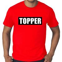 Bellatio Decorations Grote maten Topper in kader t-shirt rood heren -