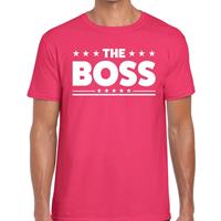 Bellatio Decorations The Boss tekst t-shirt roze dames -