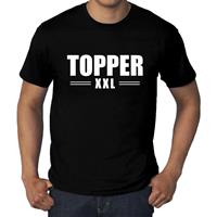 Bellatio Decorations Grote maten Topper t-shirt zwart heren -
