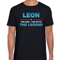 Bellatio Decorations Naam cadeau t-shirt Leon - the legend zwart voor heren