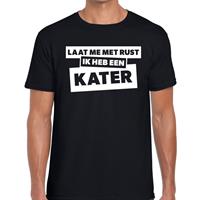 Bellatio Decorations Laat me met rust ik heb een kater tekst t-shirt zwart dames -