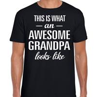 Bellatio Awesome Grandpa - geweldige opa cadeau vaderdag t-shirt Zwart