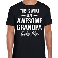 Bellatio Decorations Awesome Grandpa / opa cadeau t-shirt zwart heren - Vaderdag -