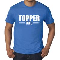 Bellatio Decorations Grote maten Topper t-shirt blauw heren -