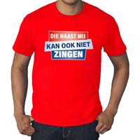 Bellatio Decorations Grote maten Kan ook niet zingen shirt rood heren -