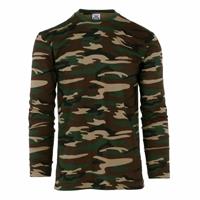 Merkloos Camouflage t-shirt - volwassenen - lange mouwen - leger print shirt -
