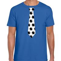 Bellatio Decorations Blauw supporter t-shirt voetbal stropdas EK/ WK voor heren