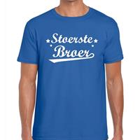 Bellatio Decorations Stoerste broer cadeau t-shirt blauw heren -
