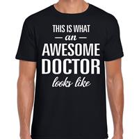 Bellatio Awesome doctor / dokter cadeau t-shirt Zwart