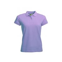 Lemon & Soda Dames basic poloshirt - lila paars - korte mouw - getailleerd - katoen -