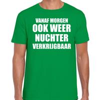 Bellatio Feest t-shirt - morgen nuchter verkrijgbaar - Groen