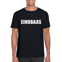 Bellatio Eindbaas tekst t-shirt Zwart