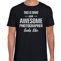 Bellatio Awesome Photographer / geweldige fotograaf cadeau t-shirt Zwart