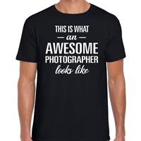 Bellatio Decorations Awesome photographer / geweldige fotograaf cadeau t-shirt zwart voor dames
