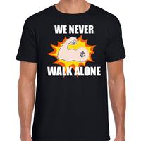 Bellatio Decorations We never walk alone t-shirt crisis zwart voor dames