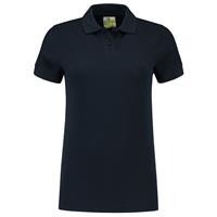 Lemon & Soda Dames basic poloshirt - donkerblauw - korte mouw - getailleerd - katoen -