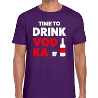 Bellatio Decorations Time to drink Vodka tekst t-shirt paars dames -