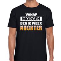 Bellatio Decorations Vanaf morgen ben ik weer nuchter tekst t-shirt zwart dames -