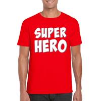 Bellatio Decorations Super hero tekst t-shirt rood heren -