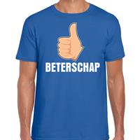 Bellatio Decorations Beterschap duim omhoog cadeau shirt blauw voor heren