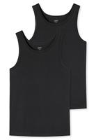 Herren Unterhemd 2er Pack - Serie "Uncover", Rundhals, Schwarz