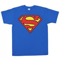 Superman logo verkleed t-shirt heren - blauw - DC Comics - superhelden -