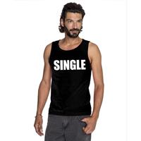 Bellatio Decorations Single tekst singlet shirt/ tanktop zwart heren -