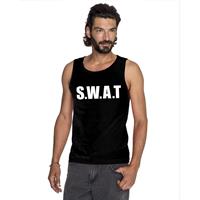 Bellatio Decorations Politie S.W.A.T tekst singlet shirt/ tanktop zwart heren -