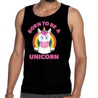 Bellatio Born to be a unicorn pride tanktop/mouwloos shirt - Zwart