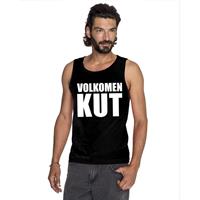 Bellatio Decorations Volkomen kut tekst singlet shirt/ tanktop zwart heren -