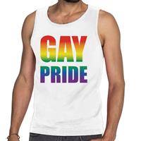 Bellatio Gay pride tanktop / mouwloos shirt Wit