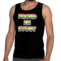 Bellatio Proud en stout tanktop/mouwloos shirt - Zwart