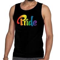 Bellatio Decorations Pride gay pride tanktop/mouwloos shirt zwart heren -