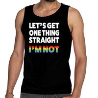 Bellatio Decorations Lets get one thing straight gay pride tanktop zwart heren -
