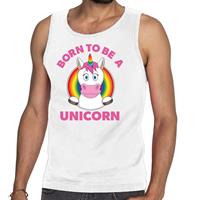 Bellatio Born to be a unicorn pride tanktop/mouwloos shirt - Wit