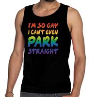 Bellatio Decorations I am so gay i cant even park straight pride tanktop zwart heren -