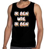 Bellatio Ik ben wie ik ben gay pride tanktop/mouwloos shirt - Zwart