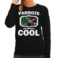 Bellatio Decorations Sweater parrots are serious cool zwart dames - papegaaien/ papegaai trui -