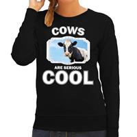 Bellatio Decorations Sweater cows are serious cool zwart dames - koeien/ koe trui -