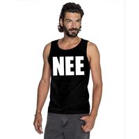 Bellatio Nee tekst singlet shirt/ tanktop Zwart