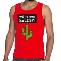 Bellatio Wil je een Knuffel tekst tanktop / mouwloos shirt Rood