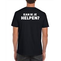 Bellatio Decorations Kan ik je helpen tekst t-shirt zwart heren voor beurzen en evenementen -