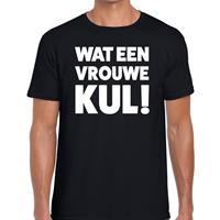 Bellatio Decorations Wat een vrouwe kul heren t-shirt zwart -