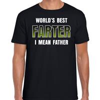 Bellatio Decorations Worlds best farter i mean father / beste scheten later fun t-shirt zwart voor heren