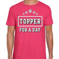 Bellatio Decorations Topper for a day concert t-shirt voor de Toppers fuchsia heren -